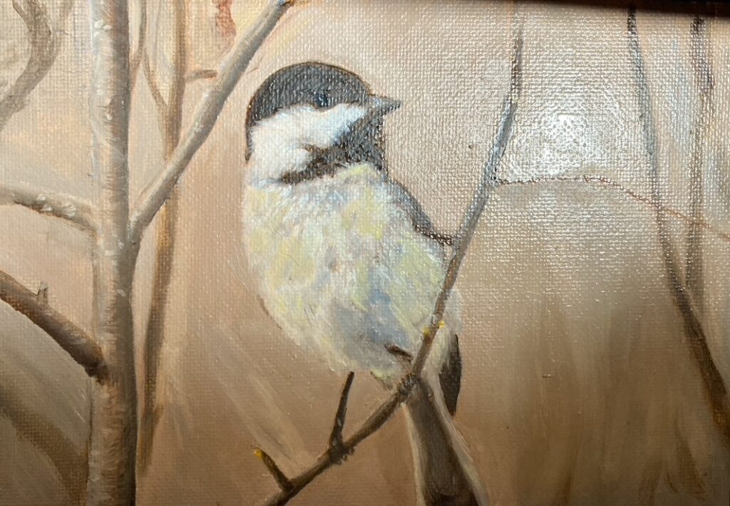 chickadee painting